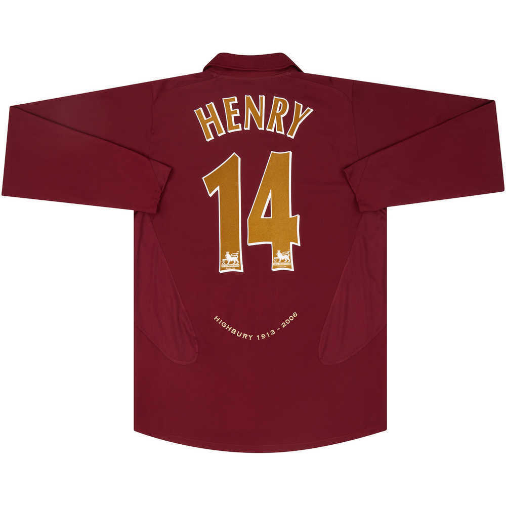 2005-06 Arsenal Home L/S Shirt Henry #14 (Excellent) XXL
