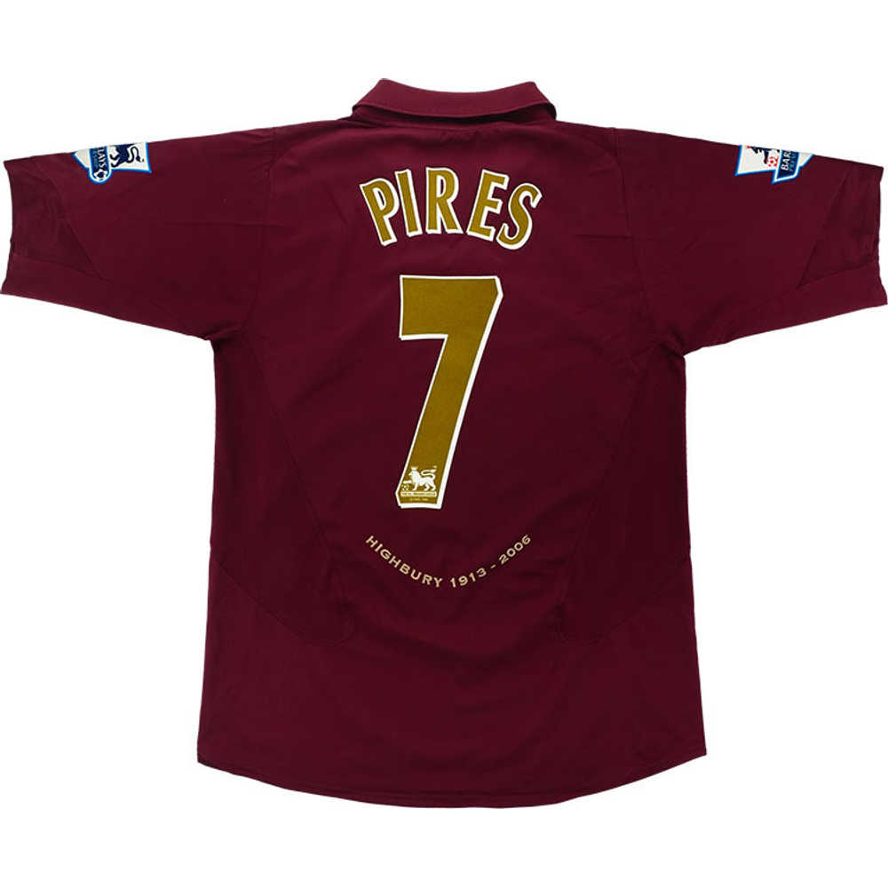 2005-06 Arsenal Home Shirt Pires #7 (Very Good) S