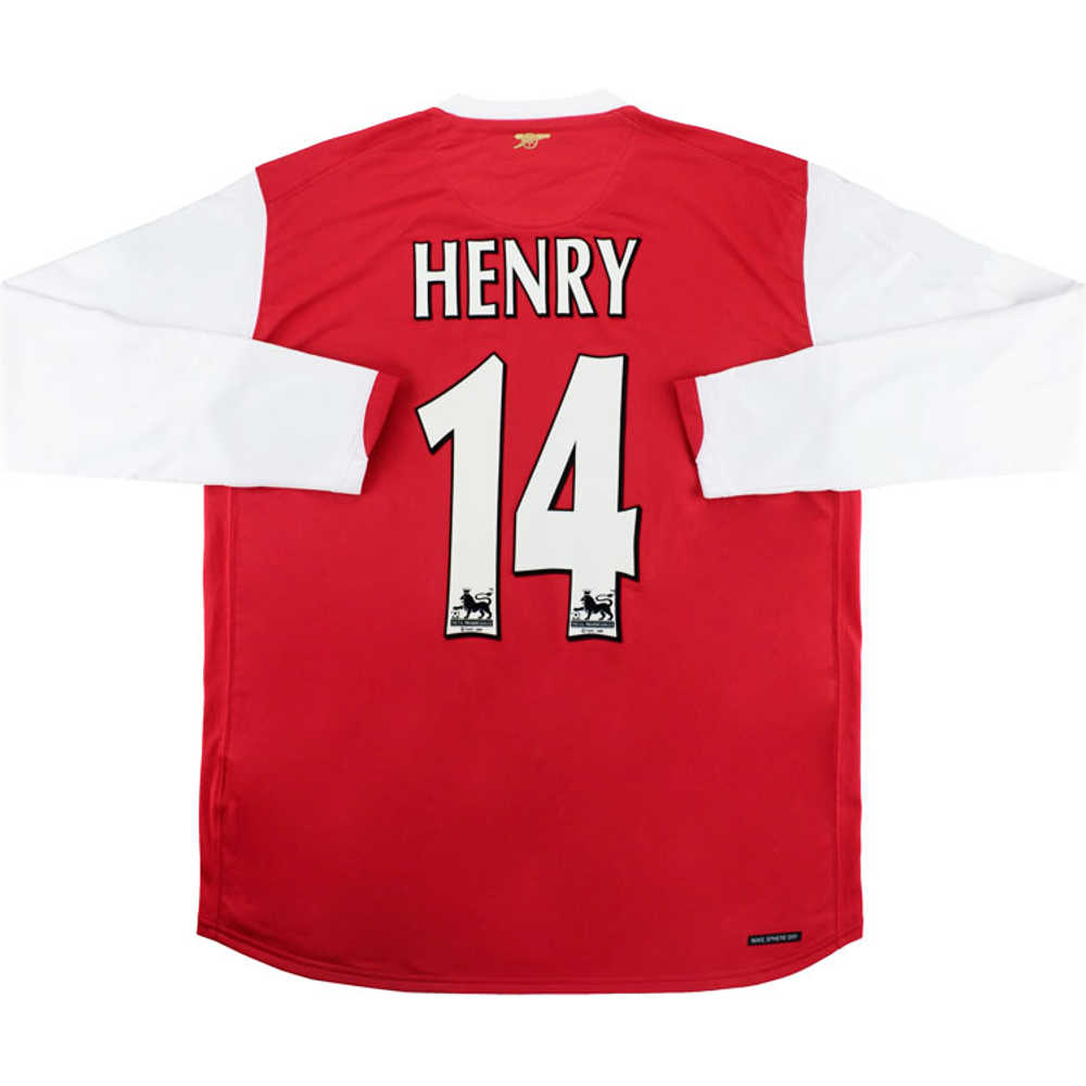 2006-08 Arsenal Home L/S Shirt Henry #14 (Excellent) L