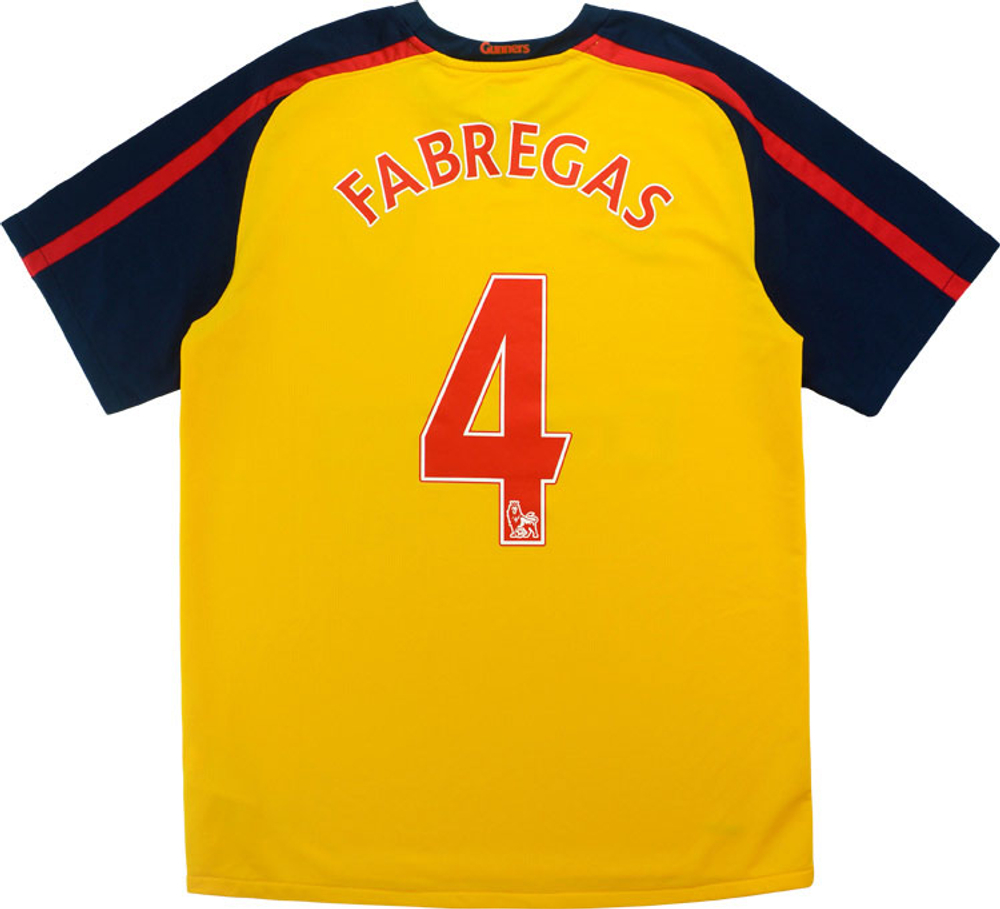 2008-09 Arsenal Away Shirt Fabregas #4 (Excellent) XL-Arsenal Names & Numbers Legends New Products