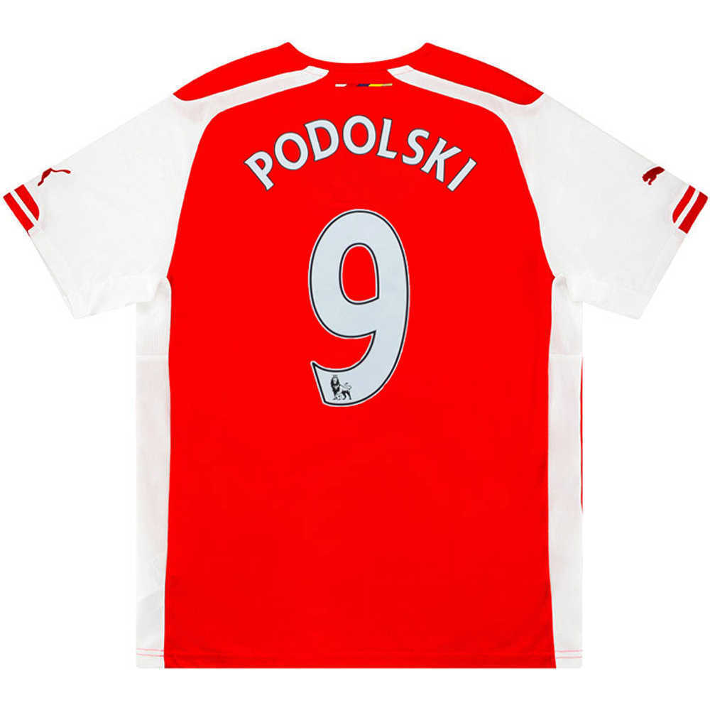 2014-15 Arsenal Home Shirt Podolski #9 (Excellent) S