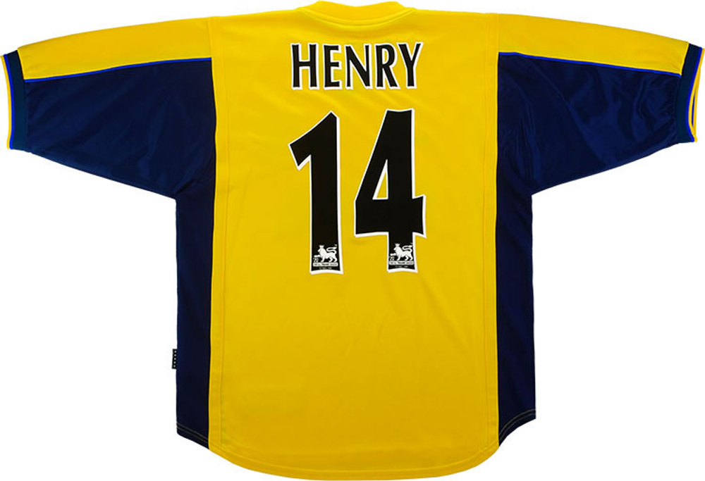 1999-01 Arsenal Away Shirt Henry #14 (Excellent) S-Arsenal Dennis Bergkamp Names & Numbers Legends