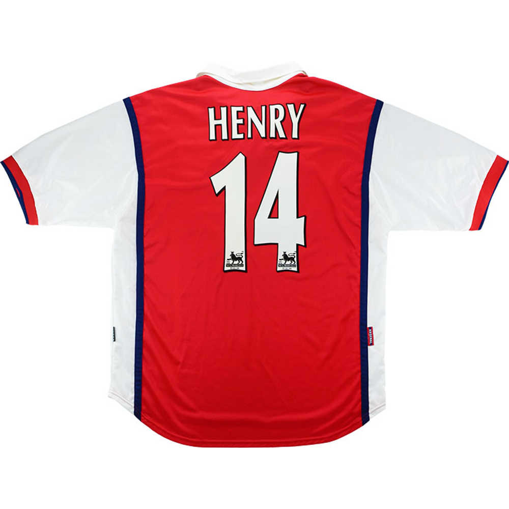 1999-00 Arsenal Home Shirt Henry #14 (Very Good) XL