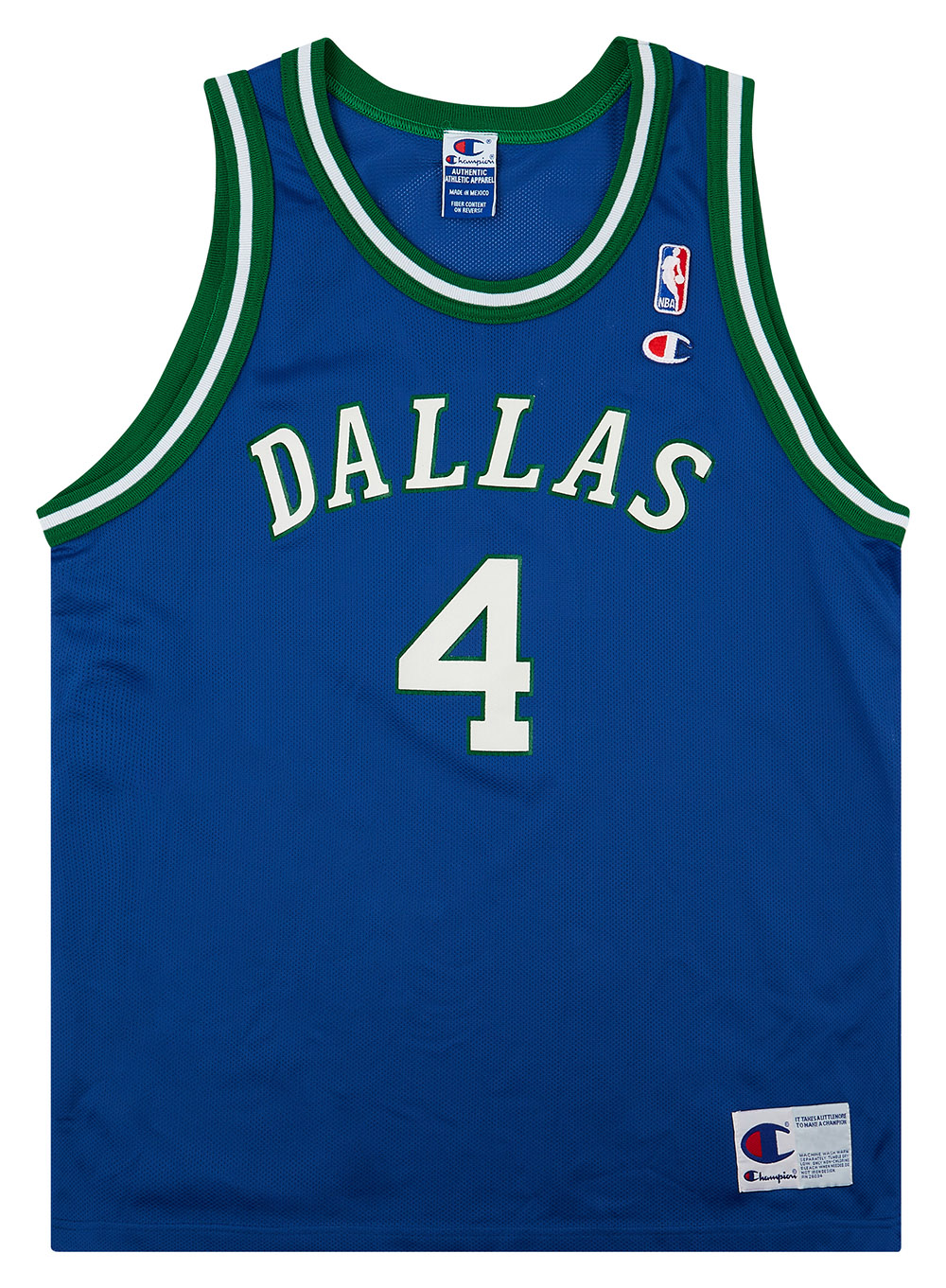 1996-01 Dallas Mavericks Finley #4 Champion Away Jersey (Excellent) L