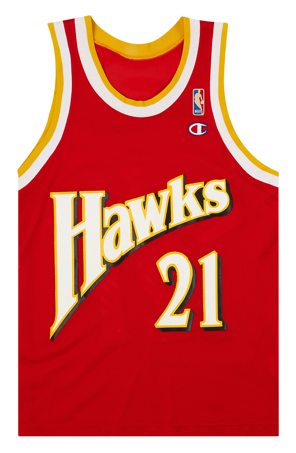 1992-94 Atlanta Hawks Wilkins #21 Champion Away Jersey