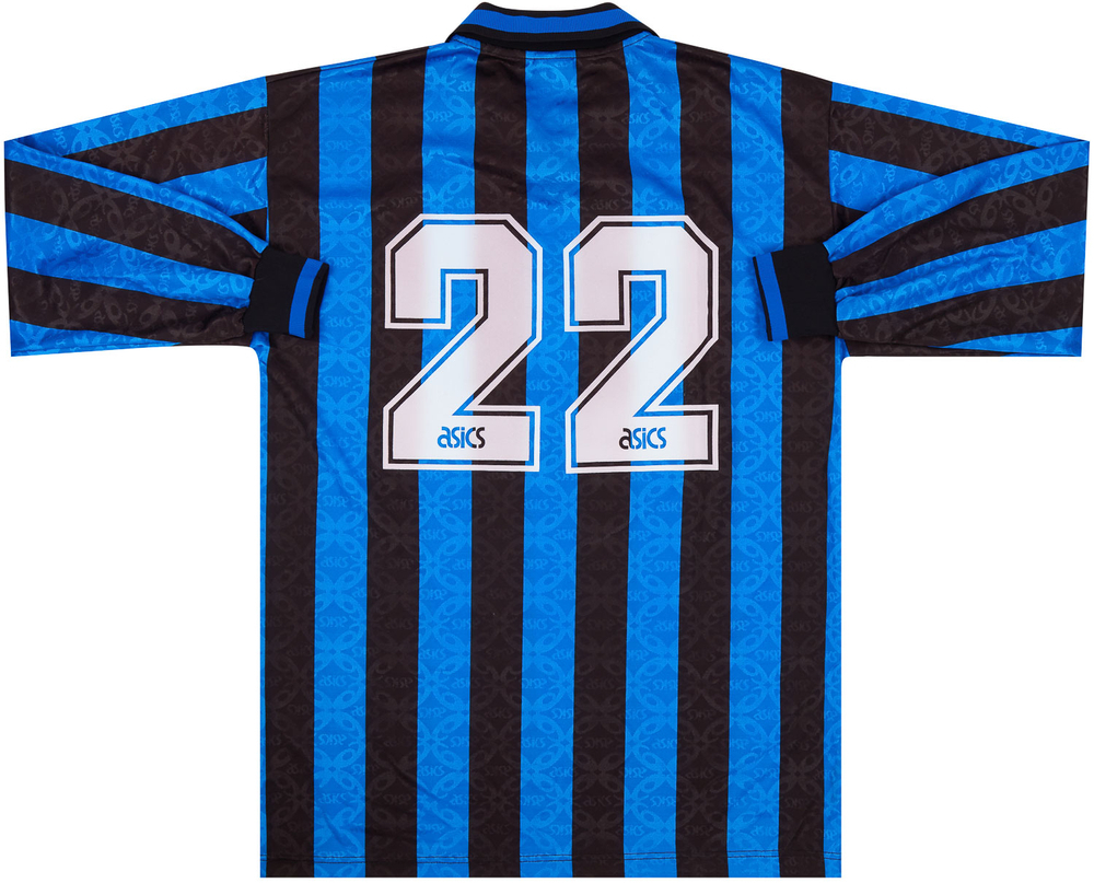 1995-96 Atalanta Match Issue Home L/S Shirt #22-Match Worn Shirts Atalanta Match Issue Long-Sleeves