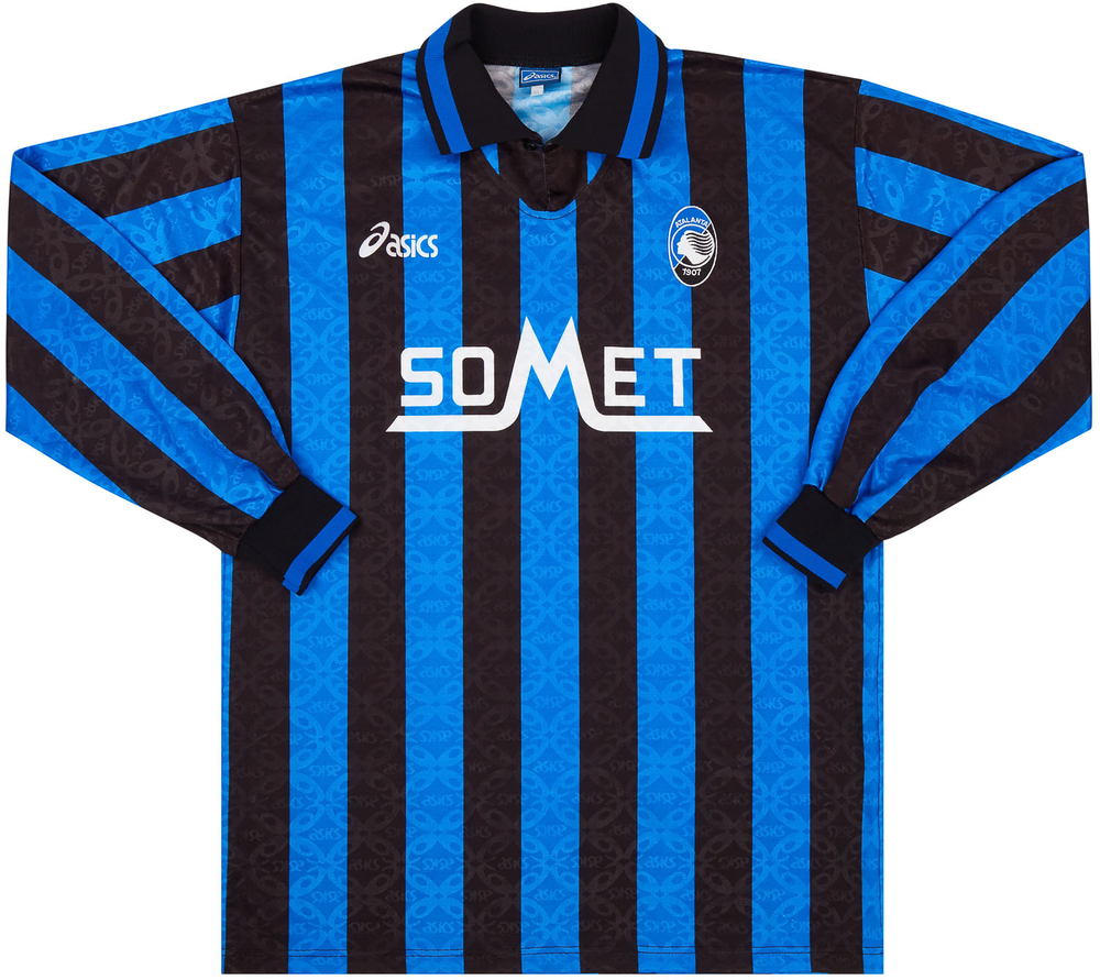 1995-96 Atalanta Match Issue Home L/S Shirt #22-Match Worn Shirts Atalanta Match Issue Long-Sleeves