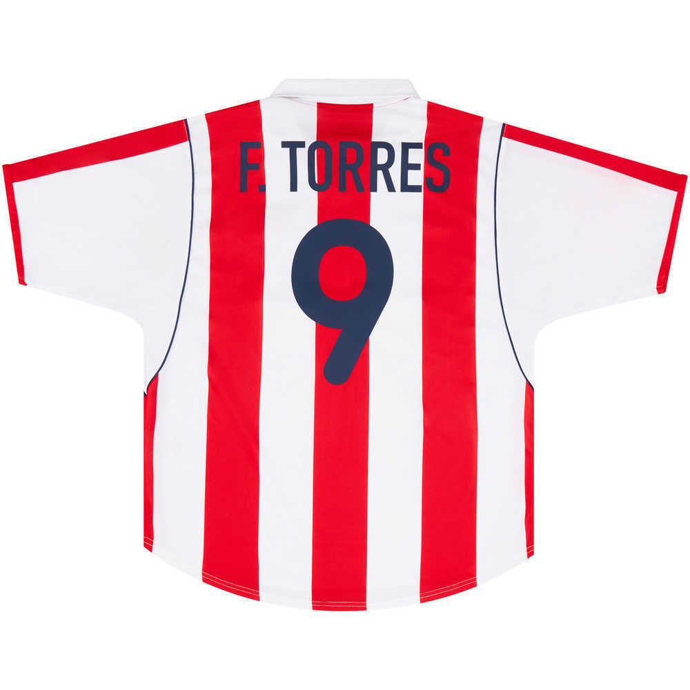2001-02 Atletico Madrid Home Shirt F.Torres #9 (Very Good) L