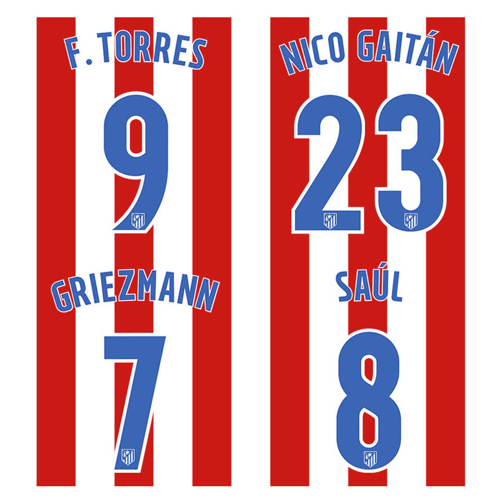 2016-17 Atlético Madrid Home Name Set