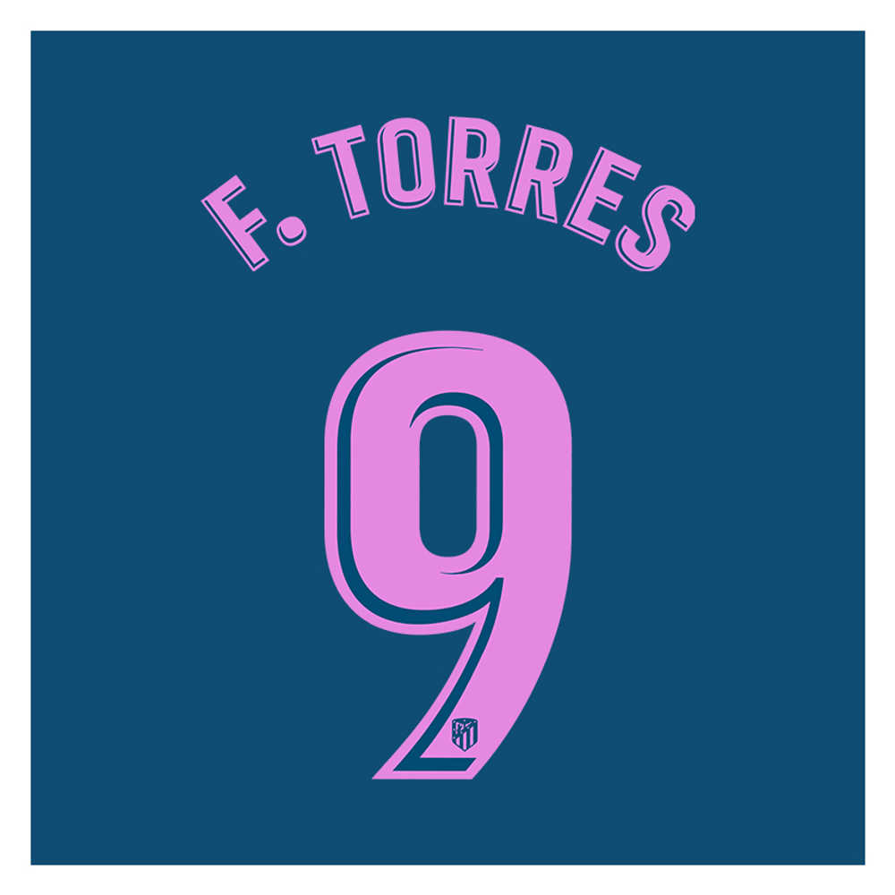 2017-18 Atlético Madrid Third F. Torres #9 Name Set