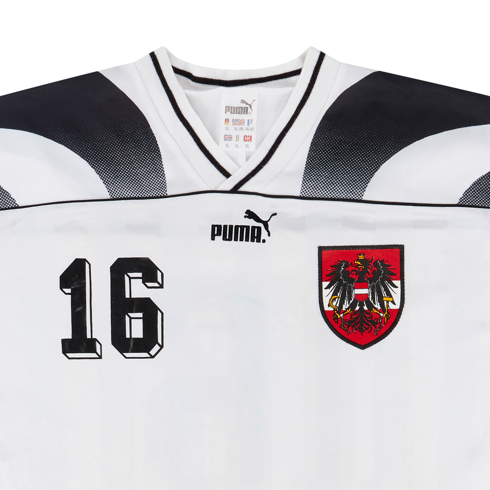 1995 Austria Match Issue Home L/S Shirt #16-Other European Austria Certified Match Worn