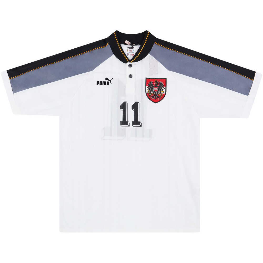 1997 Austria Match Worn Home Shirt #11 (Prilasnig) v Sweden
