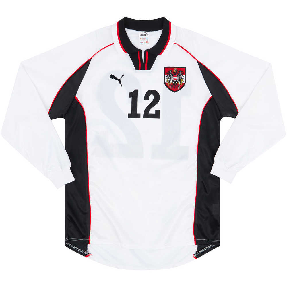 1998 Austria Match Issue Home L/S Shirt #12 (v USA)