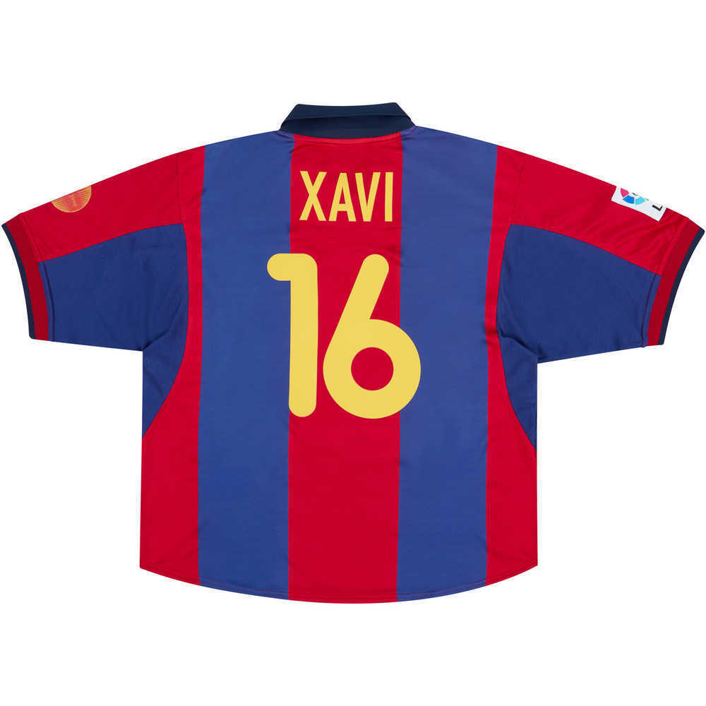 2000-01 Barcelona Home Shirt Xavi #16 (Excellent) L