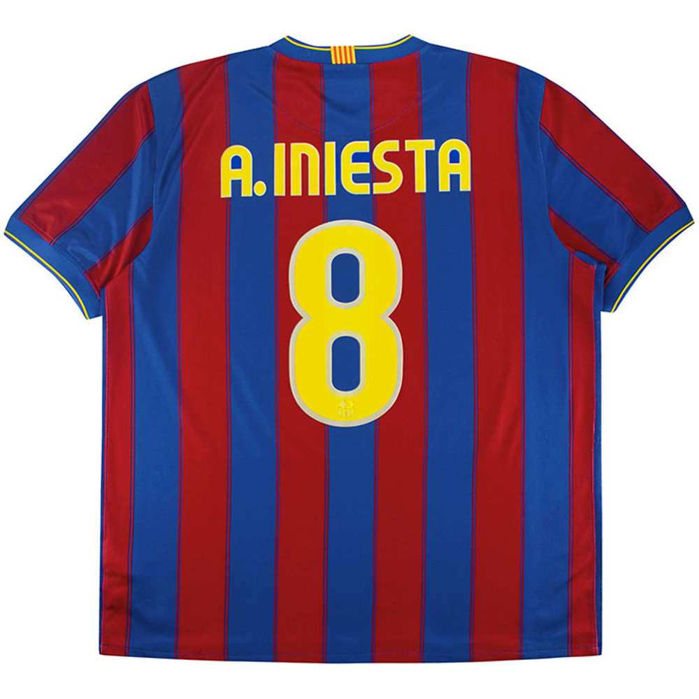 2009-10 Barcelona Home Shirt A.Iniesta #8 (Excellent) XL