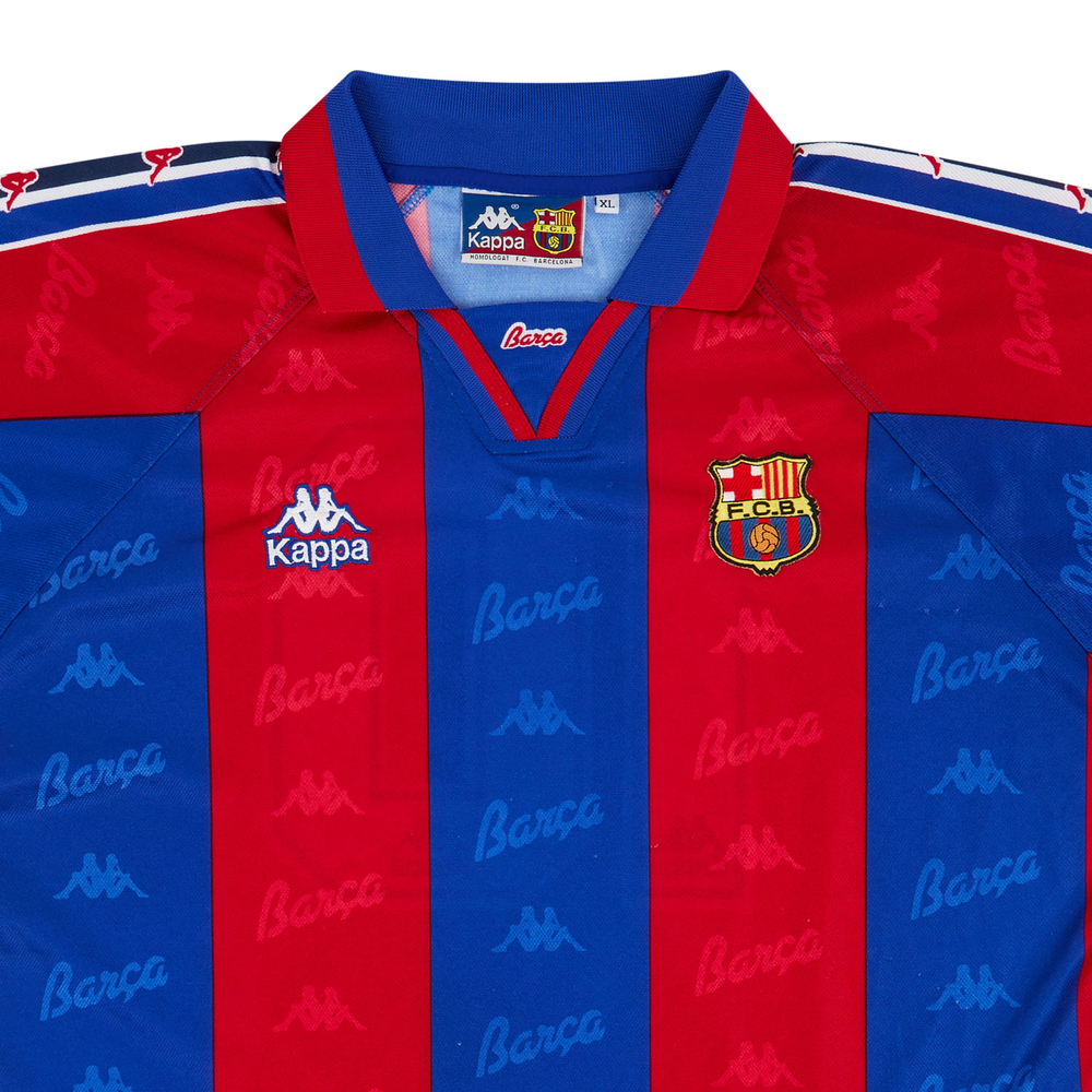 1995-97 Barcelona Home Shirt #10 (Hagi) (Excellent) XL