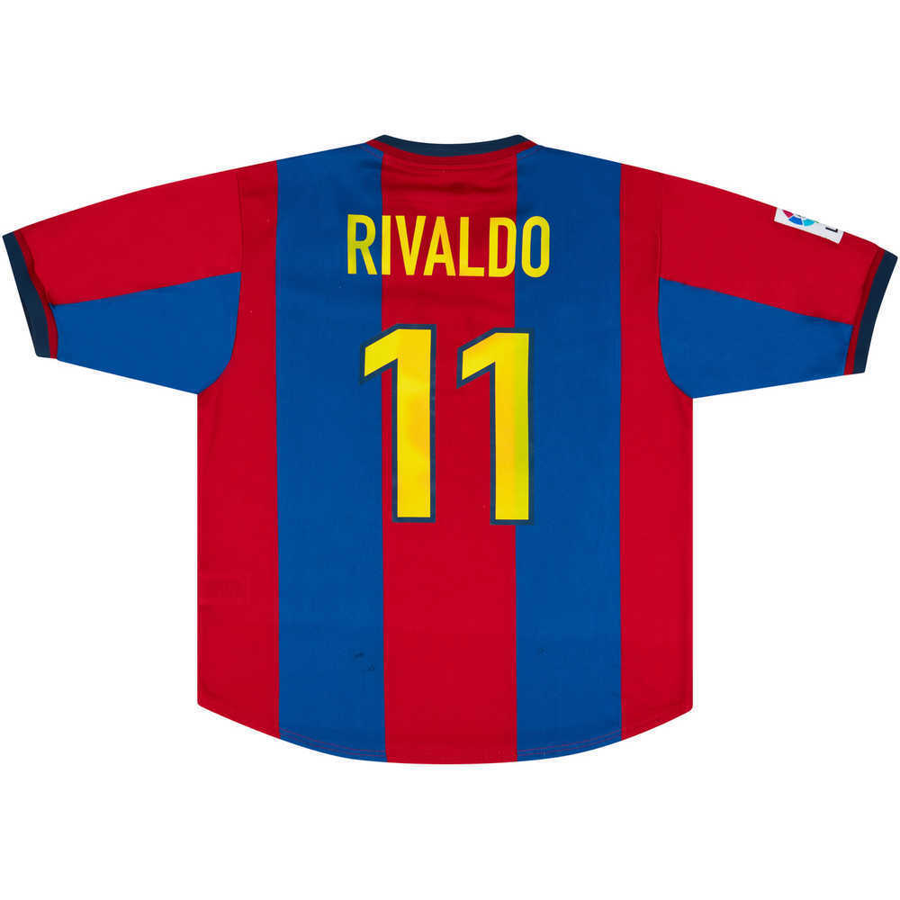 1998-00 Barcelona Home Shirt Rivaldo #11 (Excellent) XL