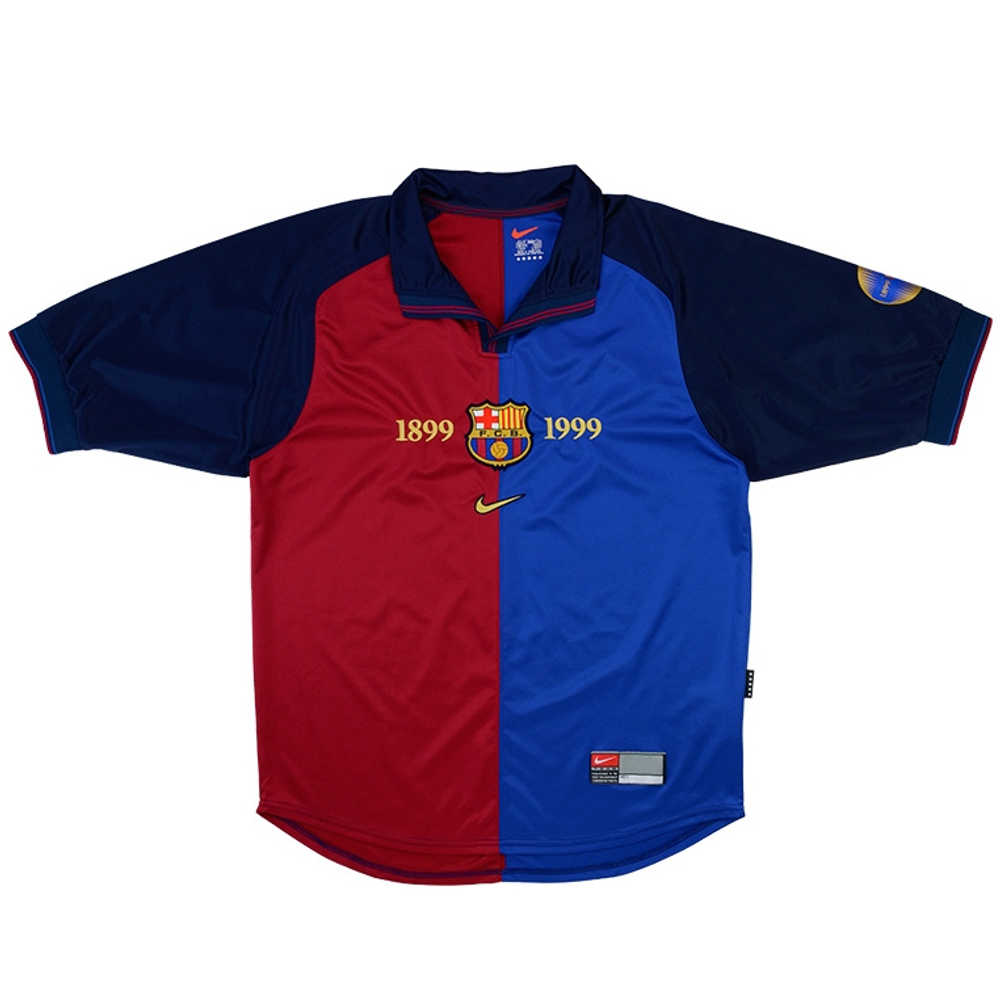1999-00 Barcelona Centenary Home Shirt (Excellent) L