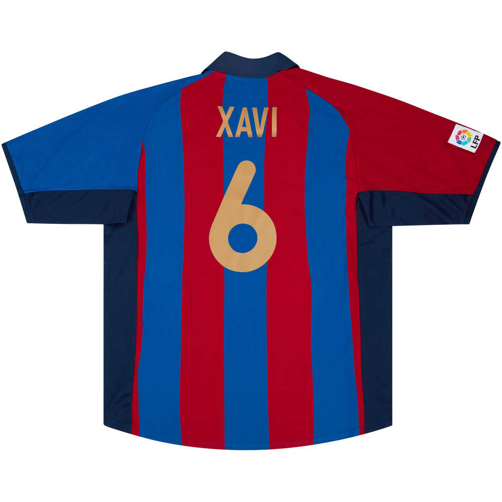 2001-03 Barcelona Home Shirt Xavi #6 (Excellent) L