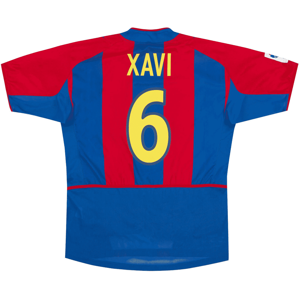 2002-03 Barcelona Home Shirt Xavi #6 (Excellent) S