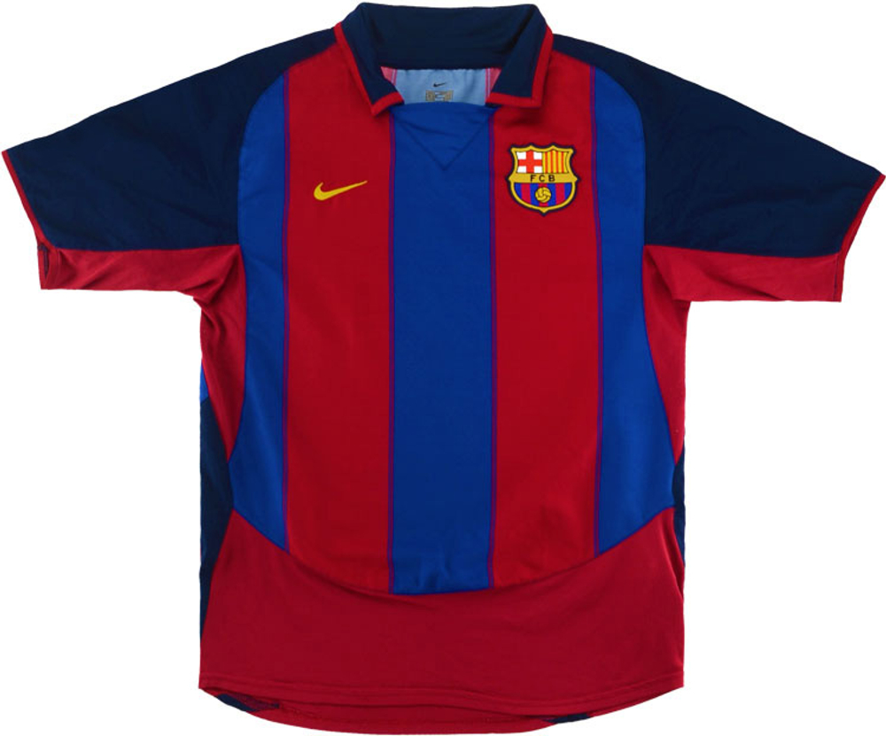 2003-04 Barcelona Home Shirt Ronaldinho #10 (Excellent) XL-Barcelona Names & Numbers Legends Hall of Fame Ronaldinho New Products