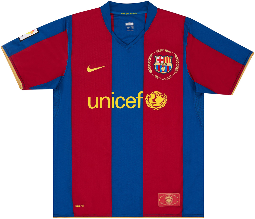 2007-08 Barcelona Home Shirt Eto'o #9 (Very Good) L