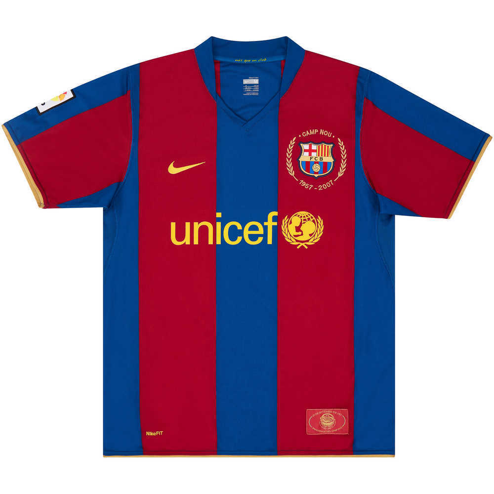 2007-08 Barcelona Home Shirt (Excellent) S