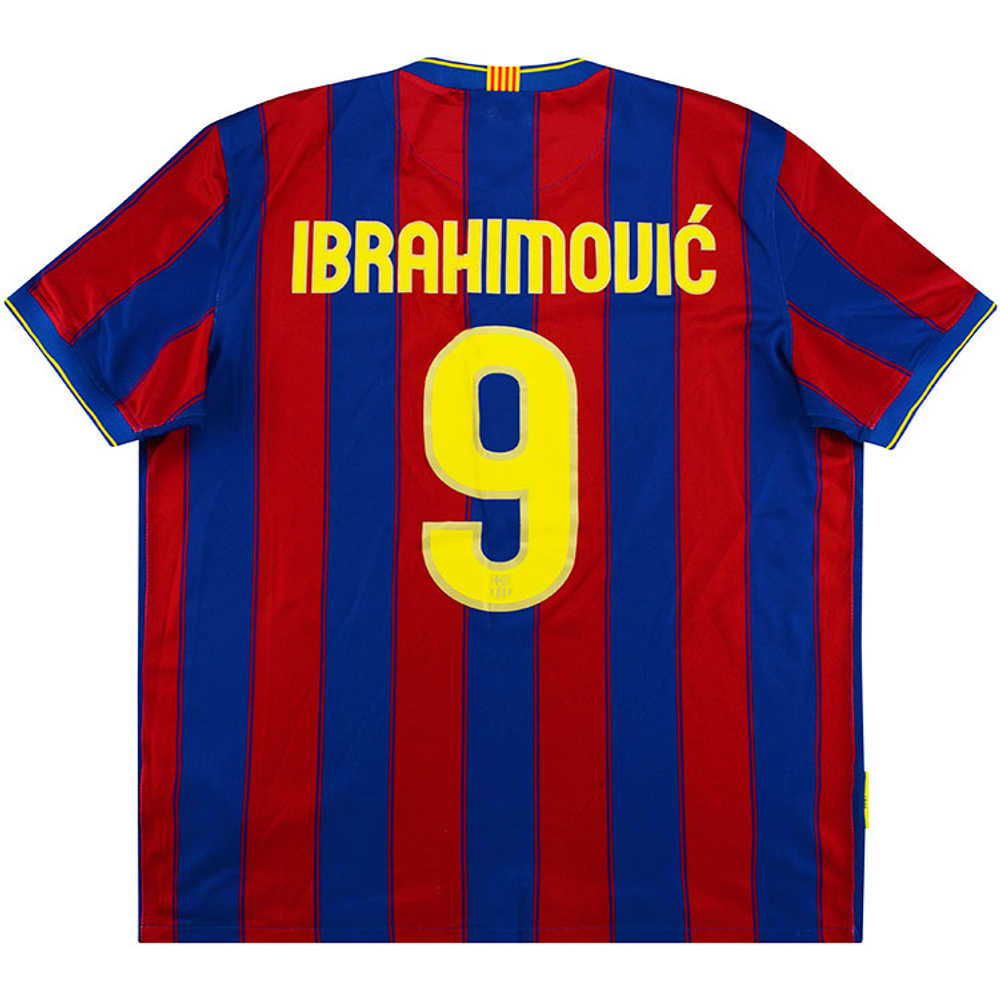 2009-10 Barcelona Home Shirt Ibrahimović #9 (Excellent) XL