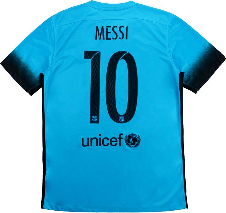 2015-16 Barcelona Player Issue Third Shirt #10 MESSI Match Un Worn  Champions League – Kitroom Football