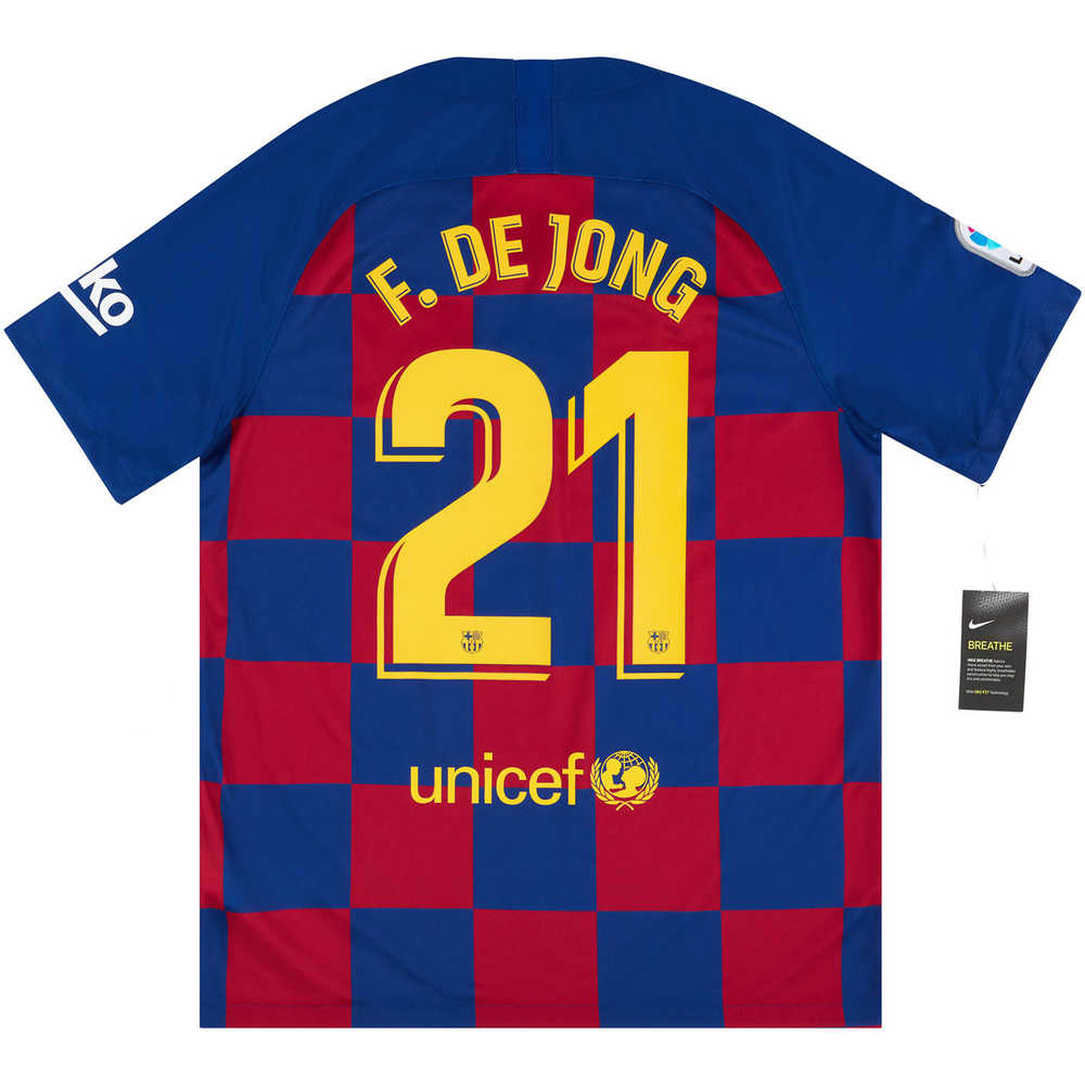 2019-20 Barcelona Home Shirt F. De Jong #21 *w/Tags* XL