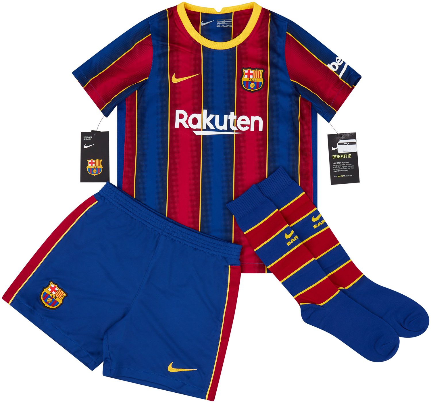 Buigen schuld bonen 2020-21 Barcelona Home Full Kit Messi #10 - NEW - (Little Kids)