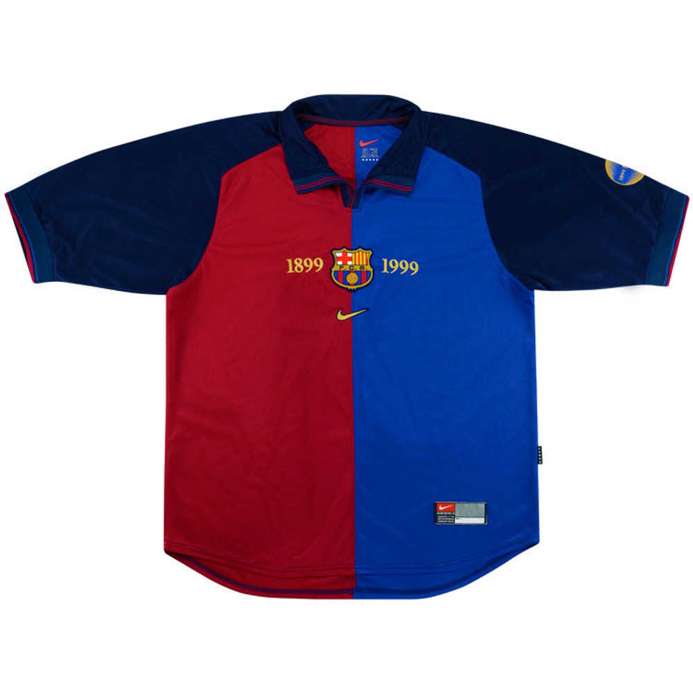 1999-00 Barcelona Centenary Home Shirt (Excellent) L