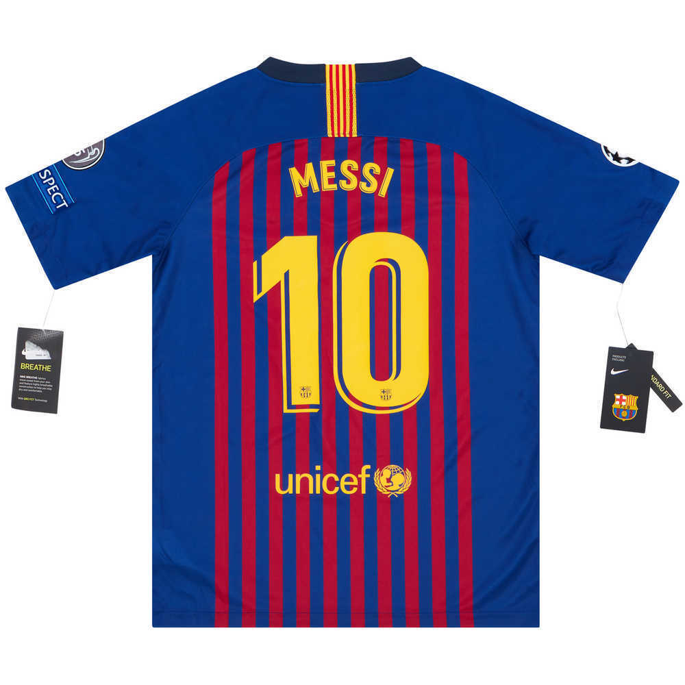 2018-19 Barcelona Home CL Shirt #10 Messi *w/Tags* KIDS