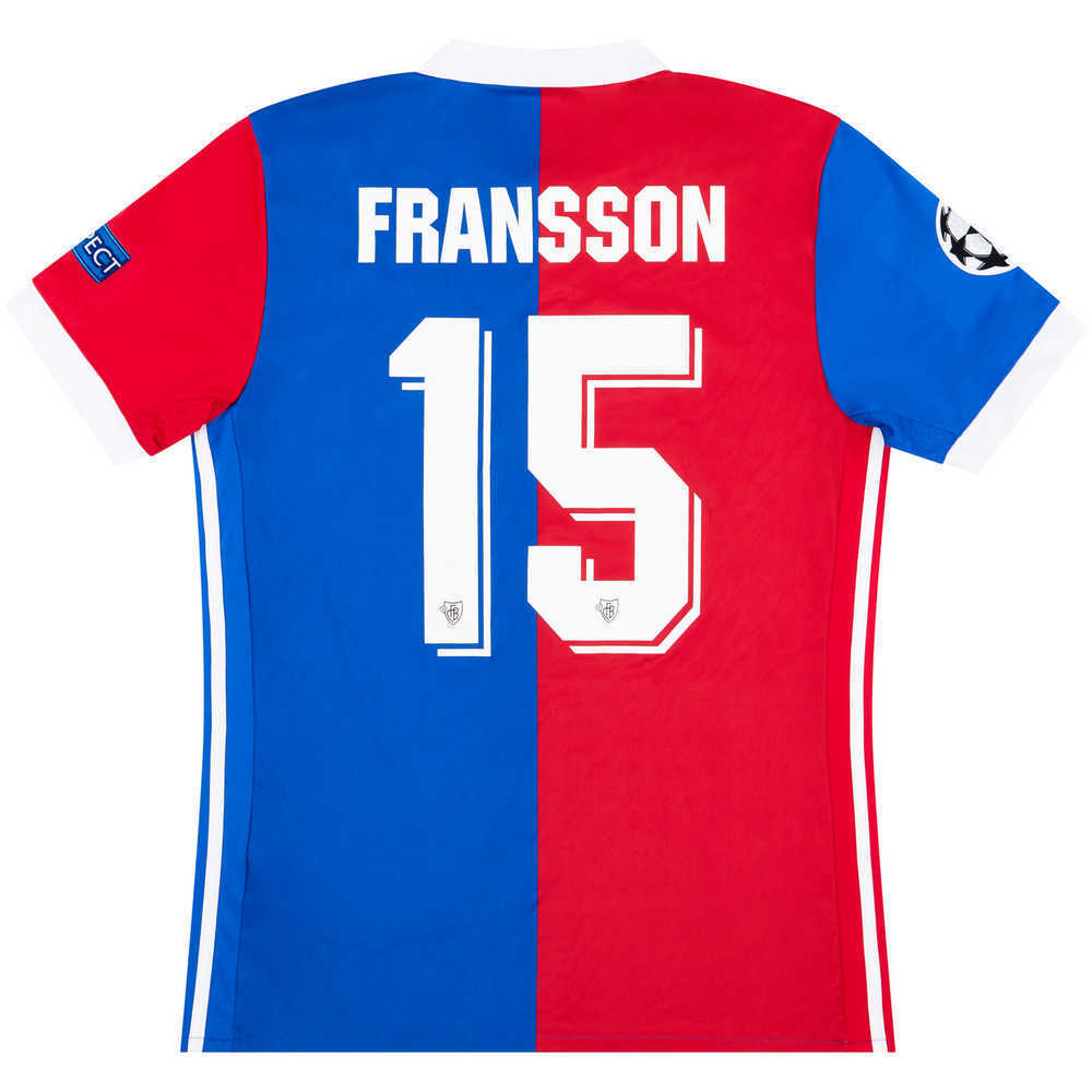 2017-18 FC Basel Match Worn Champions League Home Shirt Fransson #15 (v Man Utd)