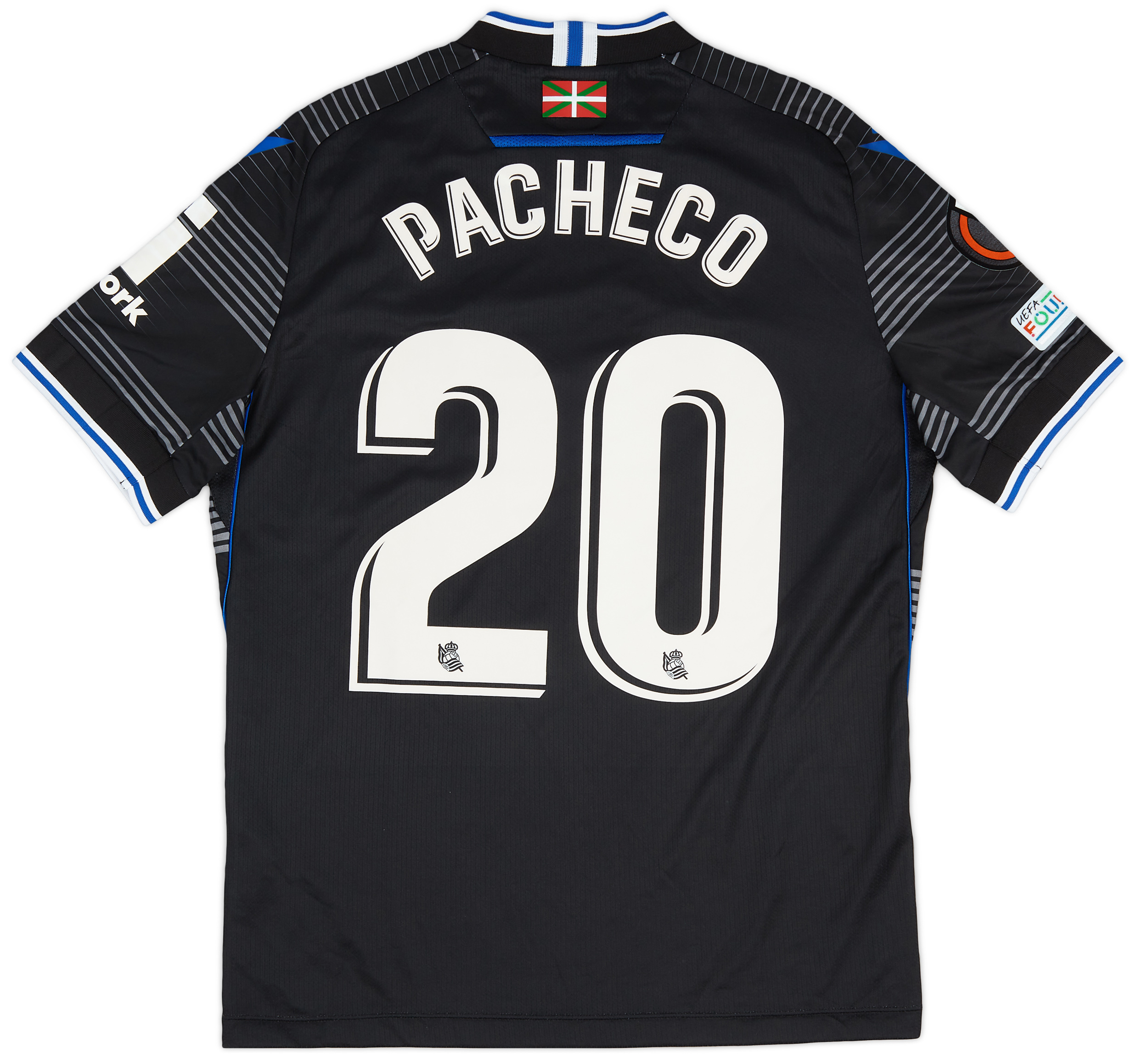 2022-23 Real Sociedad Match Issue Europa League Away Shirt Pacheco #20