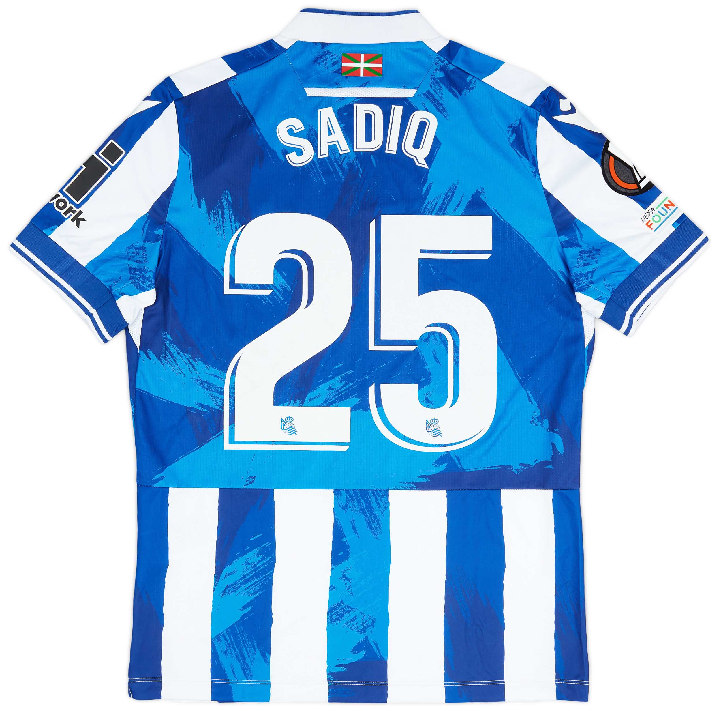 2022-23 Real Sociedad Match Issue Europa League Home Shirt Sadiq #25
