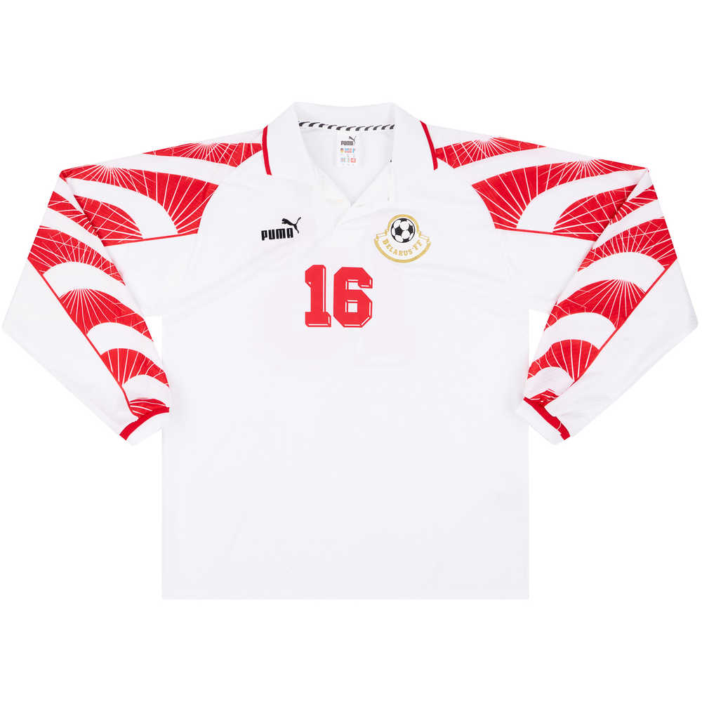 1998 Belarus Match Issue Home L/S Shirt #16 (Tarlowski) v Denmark