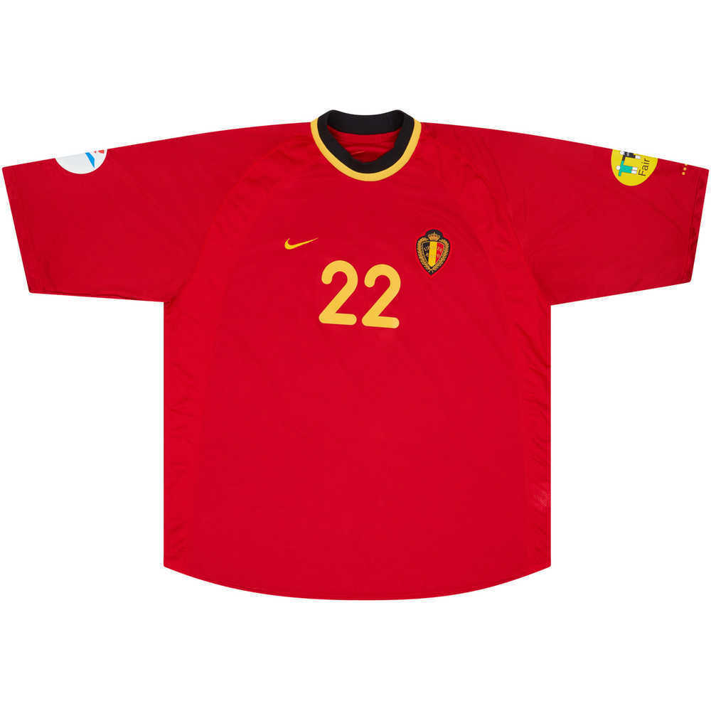 2000 Belgium Match Issue European Championship Home Shirt Hendrikx #22 (v Sweden)