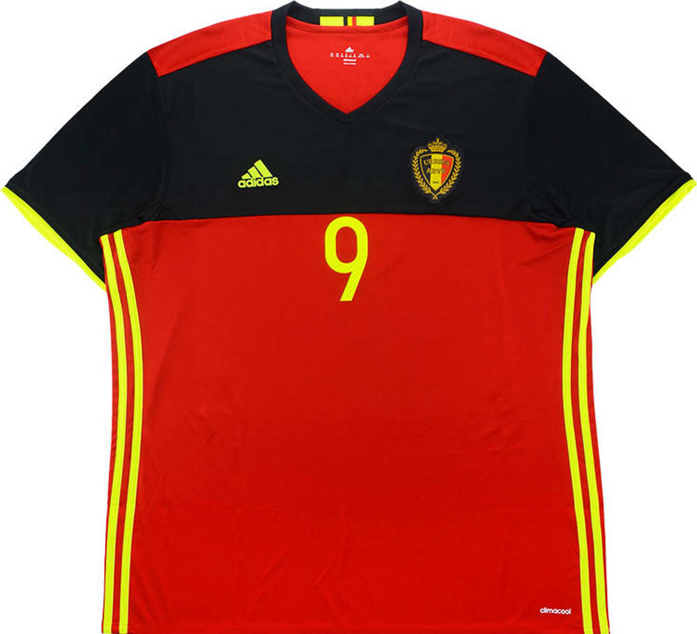 2016-17 Belgium Home Shirt R.Lukaku #9 (Excellent) M-Belgium Names & Numbers Current Stars