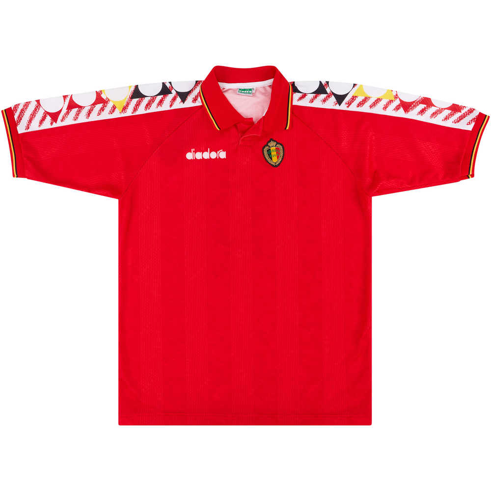 1995 Belgium Match Worn Home Shirt #6 (Staelens) v Denmark