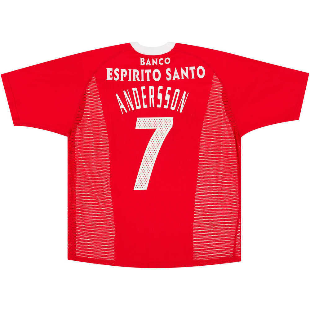 2002-03 Benfica Match Issue Home Shirt Andersson #7
