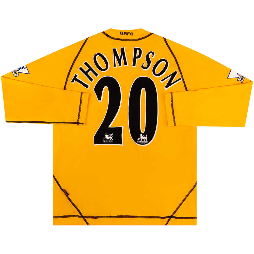 2003-04 Blackburn Match Issue Away L/S Shirt Thompson #20