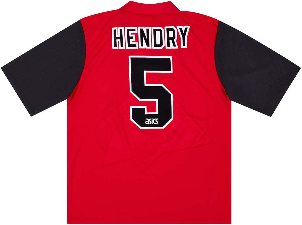 1995-96 Blackburn Away Shirt Hendry #5 (Very Good) XL-Blackburn Names & Numbers Cult Heroes