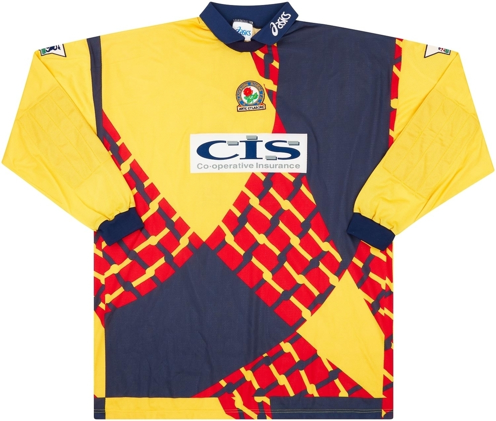 1997-98 Blackburn Match Issue GK Shirt Watt #31-Match Worn Shirts Blackburn Goalkeeper Certified Match Worn Dazzling Designs