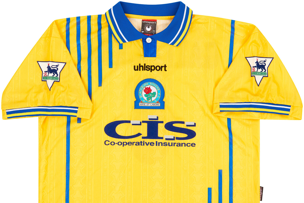 1998-99 Blackburn Match Issue Away Shirt Gallacher #8-Match Worn Shirts Blackburn Certified Match Worn