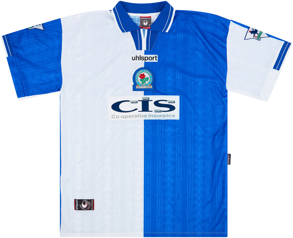 1998-99 Blackburn Match Issue Home Shirt Andersson #18-Blackburn Match Worn Shirts Certified Match Worn