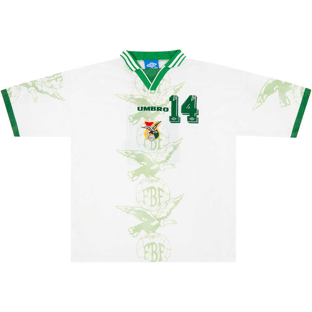 1996 Bolivia Match Worn Away Shirt #14 (Coimbra) v USA