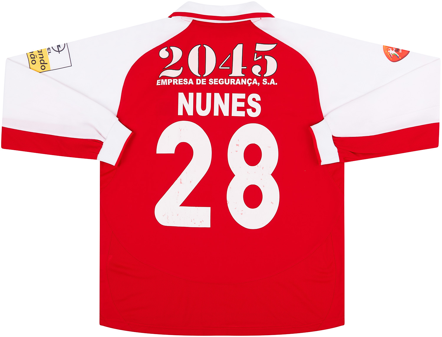 2004-05 SC Braga Match Issue Home Shirt Nunes #28