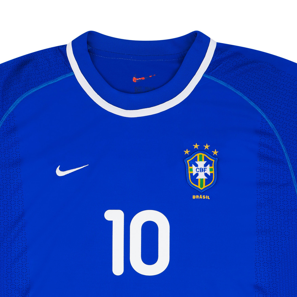 2000-02 Brazil Away Shirt Rivaldo #10 (Excellent) M-Romario Ronaldo Brazil Names & Numbers Legends