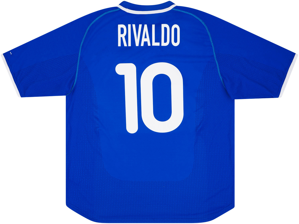 2000-02 Brazil Away Shirt Rivaldo #10 (Excellent) M-Romario Ronaldo Brazil Names & Numbers Legends